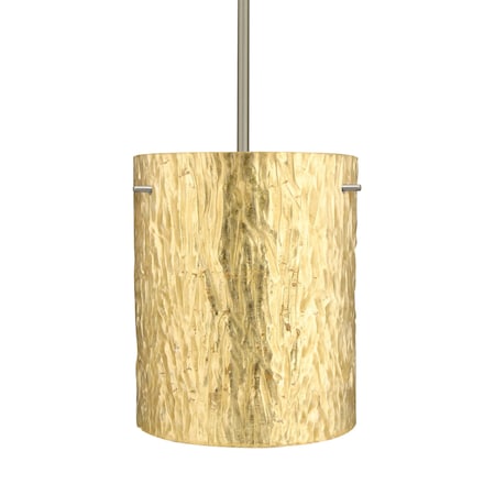 Besa Lighting Tamburo 8 Stem Pendant, Stone Gold Foil, Satin Nickel Finish, 1x11W LED 1TT-4006GS-LED-SN